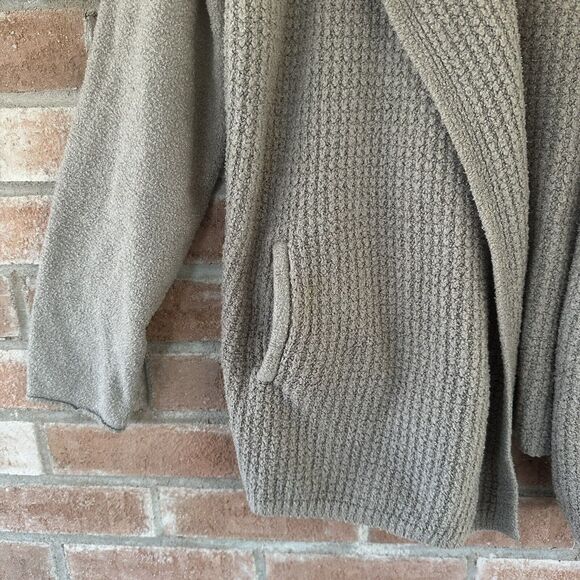 Barefoot Dreams CozyChic Lite Coastal Cardigan Gray Medium - Picture 3 of 7